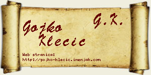 Gojko Klecić vizit kartica